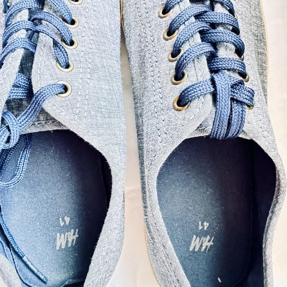 H&M cotton gray blue men shoes ,👟 very beautiful and comfortable 👌 - Picture 7 of 9